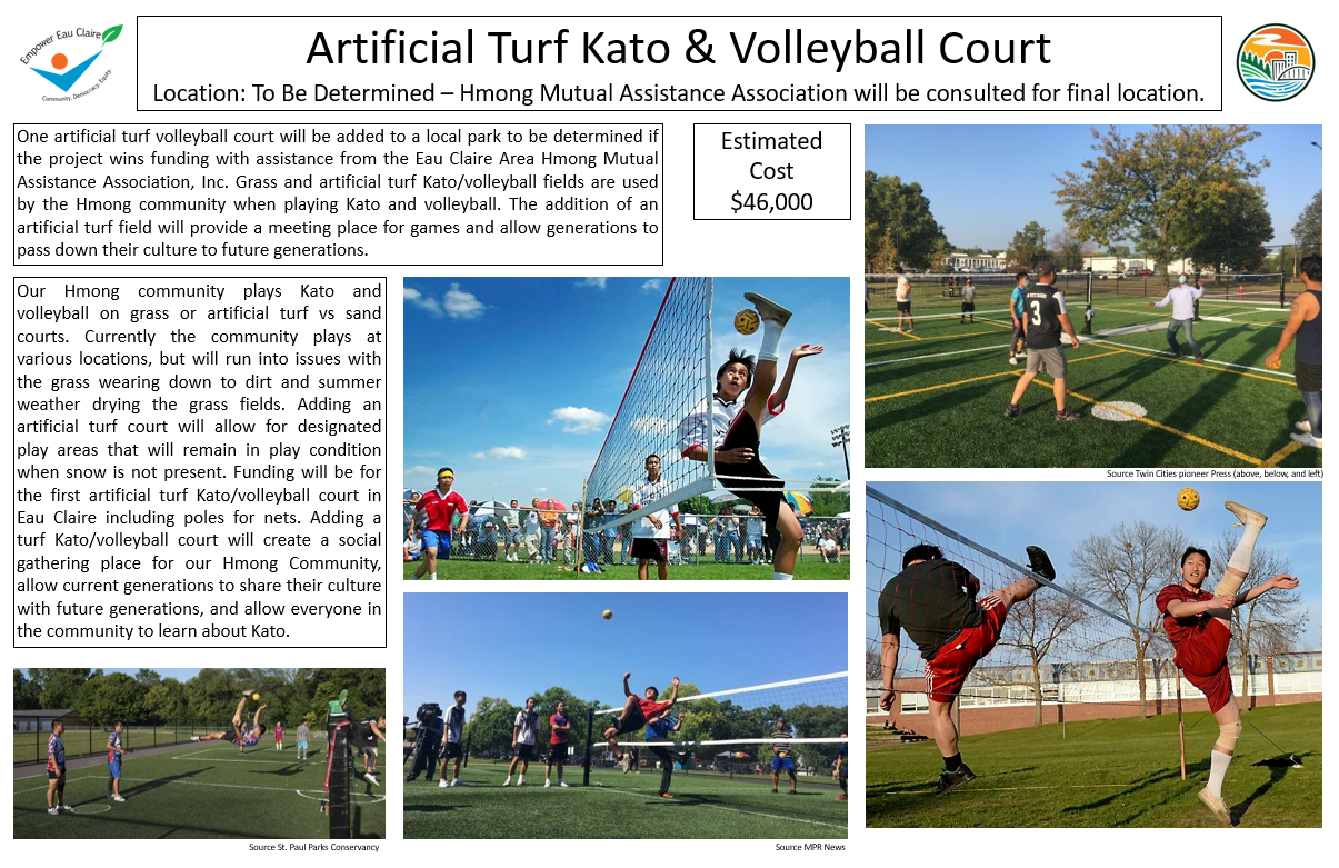 Kick volleyball (Kato) and volleyball artificial turf court