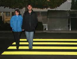 This image is an example of a high visibility crosswalk.