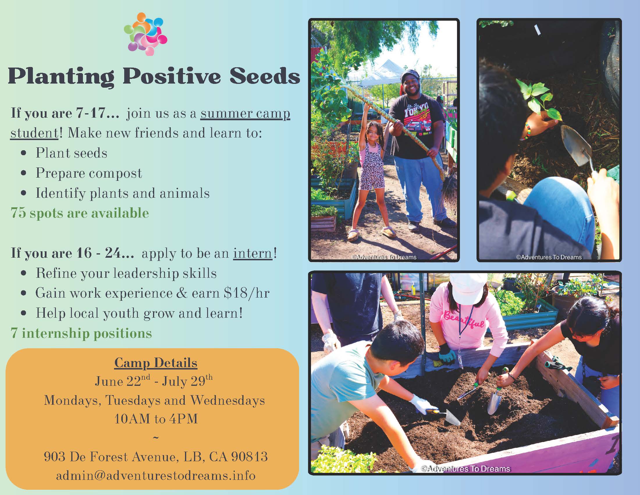 Image for Adventures to Dreams “Planting Positive Seeds”  